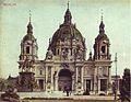 Berliner Dom auf einer Postkarte um 1900, davor der Lustgarten