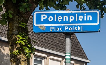 Het straatnaambord Plac Polski