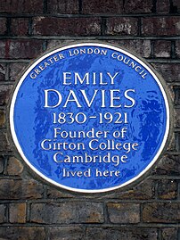 Emily Davies plaka, 1978 Londres