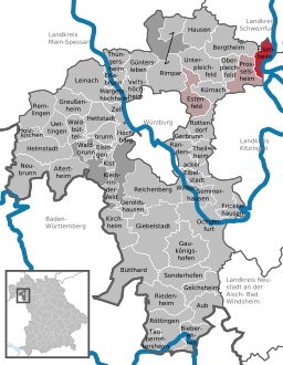 Läget för Eisenheim i Landkreis Würzburg