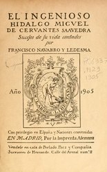 Francisco Navarro Ledesma: El ingenioso hidalgo Miguel de Cervantes Saavedra