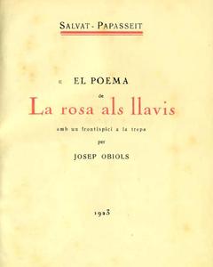El poema de La rosa als llavis de Joan Salvat-Papasseit (ed. 1906)