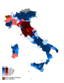 Distacco tra primo e secondo partito