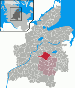 Elhelyezkedése Schleswig-Holstein térképén