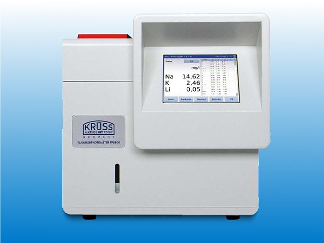 A laboratory flame photometer that uses a propane operated flame atomizer