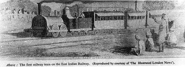 The first train of the East Indian Railway, 1854