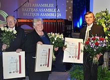 The prize awarding ceremony in 2010 Flickr - Saeima - Baltijas Asamblejas balvu pasniegsanas ceremonija.jpg