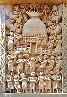 Foreigners making a dedication to the Great Stupa at Sanchi.