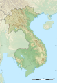 Topografická mapa Francouzské Indočíny