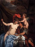 Venus and Mars as Lovers label QS:Len,"Venus and Mars as Lovers" label QS:Lpl,"Wenus i Mars jako kochankowie" label QS:Lnl,"Venus en Mars als minnaars" 1676-1682. oil on canvas medium QS:P186,Q296955;P186,Q12321255,P518,Q861259 . 125 × 94 cm (49.2 × 37 in). Amsterdam, Rijksmuseum Amsterdam.