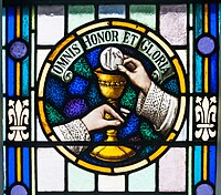 Glenbeigh St. James' Church Nave Triple Window Omnis Honor et Gloria 2012 09 09.jpg