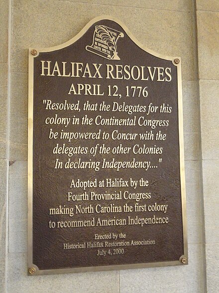Halifax Resolves plaque