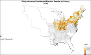 Mapa de resultados Whig-Harrison por condado