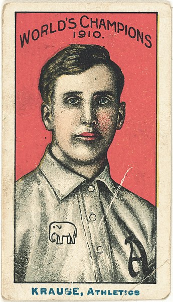 File:Harry Krause, Philadelphia Athletics, baseball card portrait LCCN2007683820.jpg