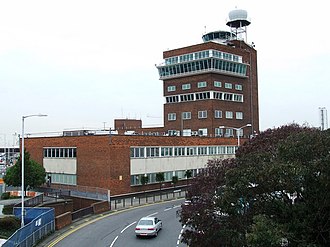 The control tower of London Heathrow Airport in October 2007. A 1980 House of Lords case involved an appellant who had been detained by immigration authorities for gaining entry into the United Kingdom at the airport by deception. The appellant unsuccessfully challenged his detention, the court holding that the authorities' decision did not involve any precedent fact. Heathrow control tower - geograph.org.uk - 581464.jpg