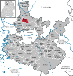 Hirschberg an der Bergstraße – Mappa