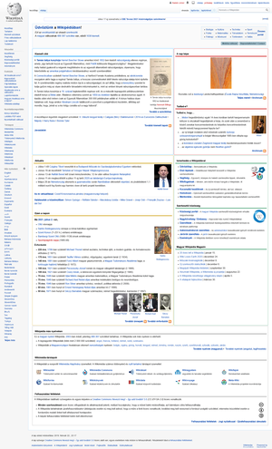 Hlavní strana Maďarské Wikipedie
