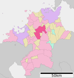 Location of Iizuka in Fukuoka Prefectur