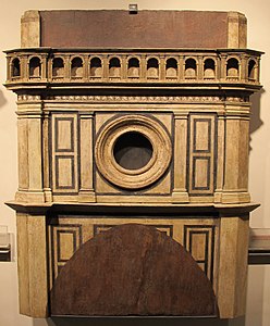 Maqueta en madeira nº 142, que representa o proxecto de Il cronaca, Baccio d'Agnolo, Giuliano e Antonio da Sangallo 1507 (Museo dell'Opera del Duomo)
