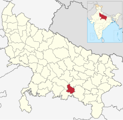 Kaushambi bölgesinin Uttar Pradesh'deki konumu