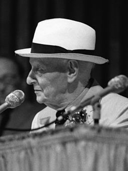 Isaac Bashevis Singer (Polish: Izaak Zynger), achieved international acclaim as a classic Jewish writer and was awarded the Nobel Prize in Literature in 1978 Isaac Bashevis Singer (upright).jpg