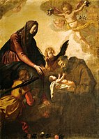 《聖母將聖嬰耶穌遞給聖方濟各抱》，由雅各布·達·恩波利（英语：Jacopo Chimenti）所作