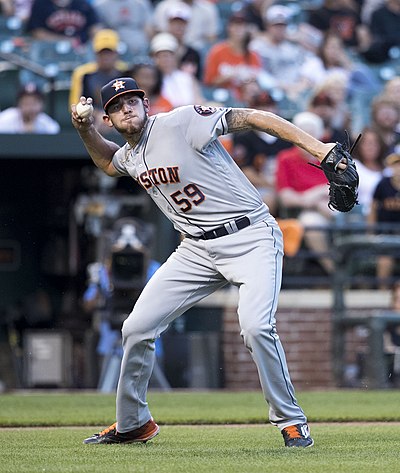 Musgrove pitching for the Houston Astros in 2016
