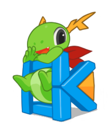 KDE Frameworks.png için KDE Maskot Konqi