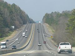 Widok drogi w okolicach Birmingham (Alabama)