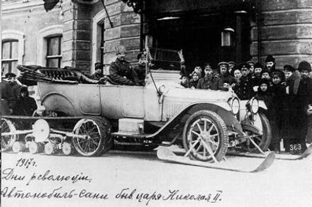 a 1916 Packard Twin-Six Model 1-35 Touring Sedan equipped with Kegresse track belonging to the Emperor of Russia (1917)