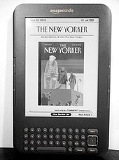 The New Yorker subscribed on a "Kindle Keyboard" Kindle 3 by Jleon.jpg