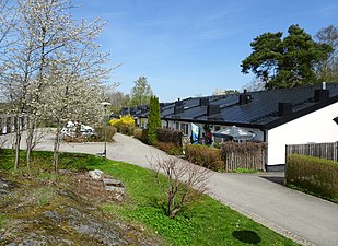 Radhus i kvarteret Hartsö, Farsta (1957).