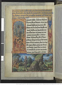 Jean Colombe, La folie de Nabuchodonosor, v. 1480, enluminure, Paris, Bibliothèque nationale de France.