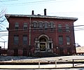 Larimer School, built in 1896, an addition was made in 1904, and the auditorium and gymnasium were added in 1931, in the Larimer neighborhood of Pittsburgh, PA.