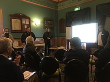 Public event celebrating Toodyaypedia stage 3 in the Toodyay Memorial Hall, June 2019 Launch of Toodyaypedia stage 3 in Toodyay Memorial Hall.jpg