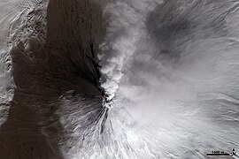 Ключевской вулкан. Февраль 2010 (НАСА)