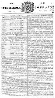 Miniatuur voor Bestand:Leeuwarder courant 09-04-1830 (IA ddd 010581717 mpeg21).pdf