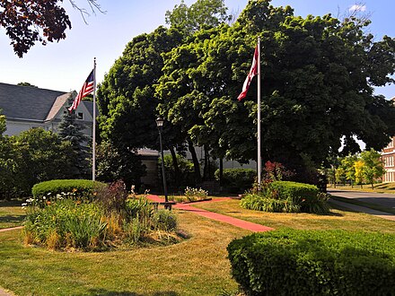 Located at the corner of Porter and Normal Avenues, Life Memorial Park 📍 is a component of the Fargo Estate Historic District that signifies a wholly different aspect of the neighborhood's historical identity: namely, the LGBT community who, in the late 1980s and early 1990s, settled in the neighborhood after migrating westward from Allentown in search of cheaper housing. At the height of the HIV/AIDS epidemic, an important neighborhood institution for these individuals was the Benedict House, a communal apartment for AIDS patients located a block from here on Jersey Street. The park was established by community residents on what was then a vacant lot in commemoration of Buffalonians who had fallen victim to this deadly disease.