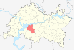 Localização do distrito de Alexeyevsky no Tartaristão