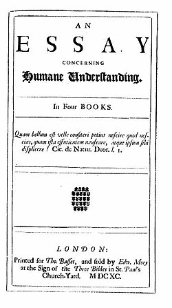 הכריכה המקורית של "מסה על שכל האדם" מ-1689