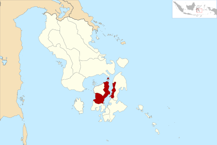 Peta Kabupatén Muna ring Sulawesi Tenggara