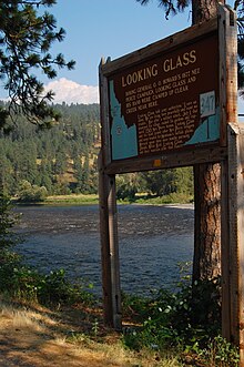 Historic sign along U.S. Route 12. Looking-glass-camp-august-2010-roger-peterson (5623157526).jpg