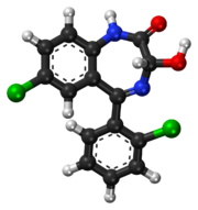 Lorazepam ball-and-stick model.png