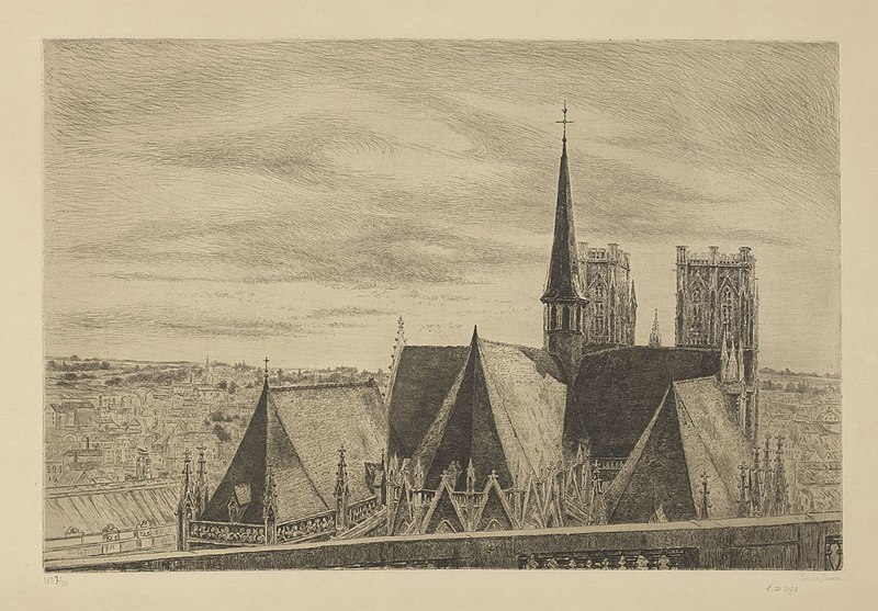 File:Louise Danse - Les toits de l'église Sainte Gudule à Bruxelles - Graphic work - Royal Library of Belgium - S.III 8178.jpg