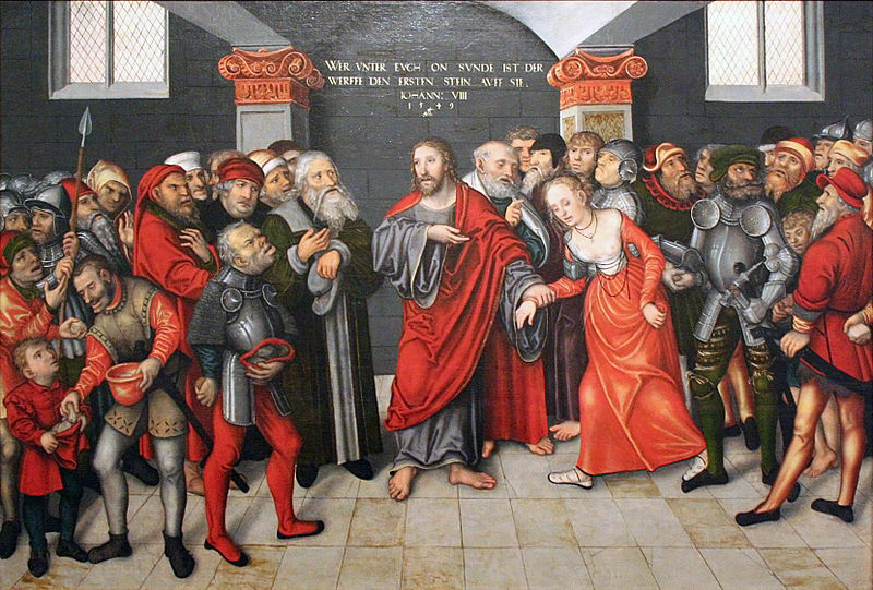 File:Lucas Cranach d. J. - Christus en de overspelige vrouw.JPG