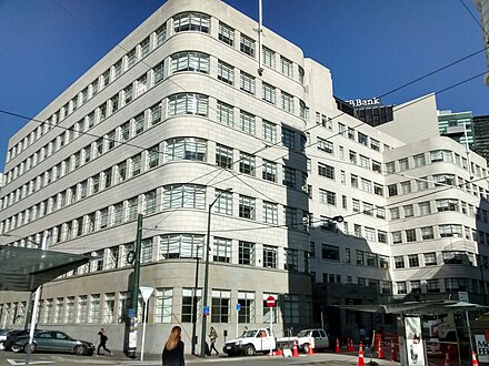 New Zealand Space Agency's head office on Stout Street, Wellington (the former Defence House)