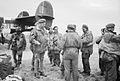The Airborne Assault: Major General Richard Nelson Gale OBE MC, the commander of 6th Airborne Division, talking to troops of 5th Parachute Brigade before they emplane at Royal Air Force Harwell on the evening of 4 or 5 June