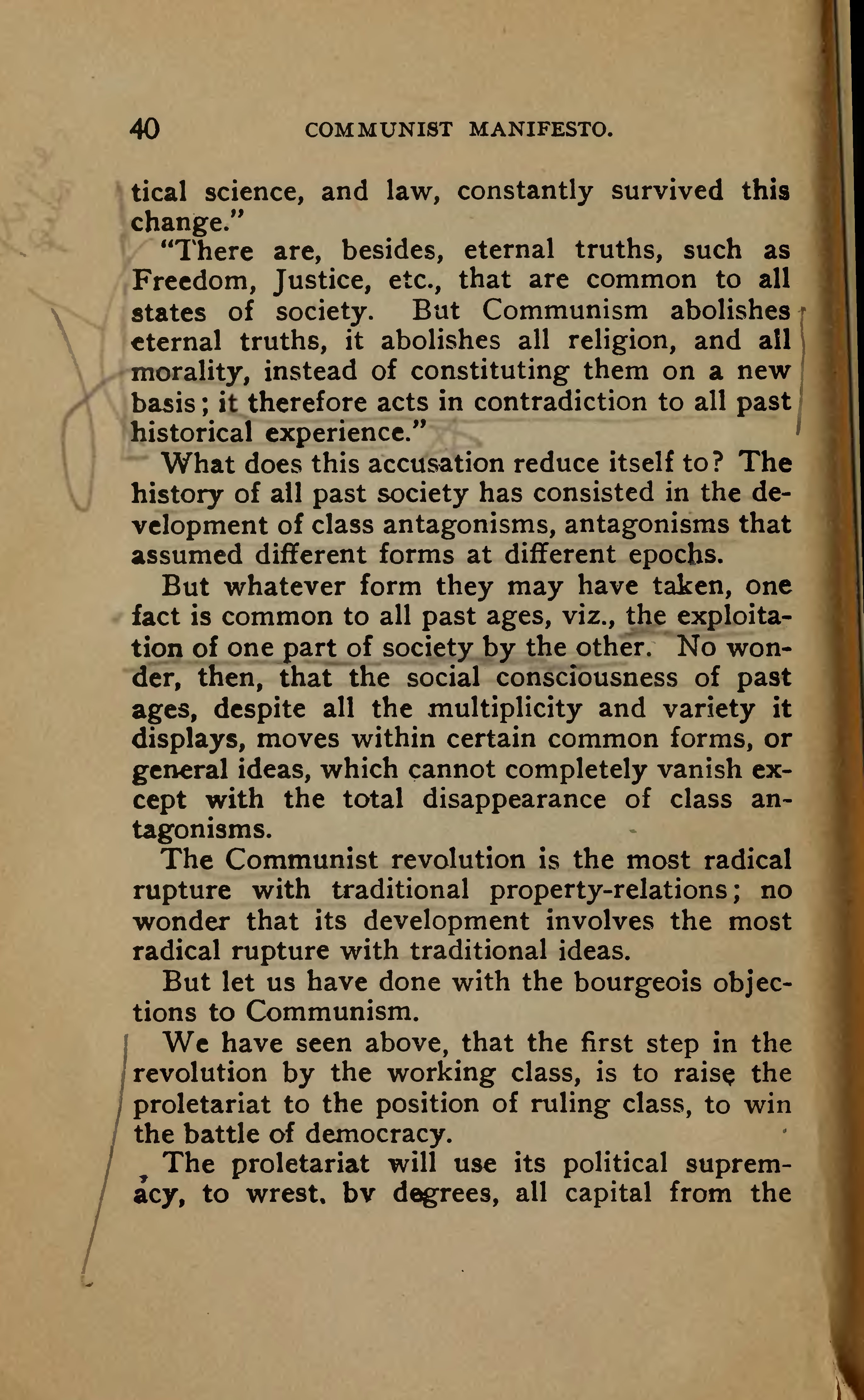 the manifesto of the communist party summary