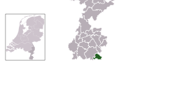 Highlighted position of Vaals in a municipal map of Limburg