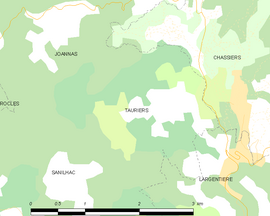 Mapa obce Tauriers
